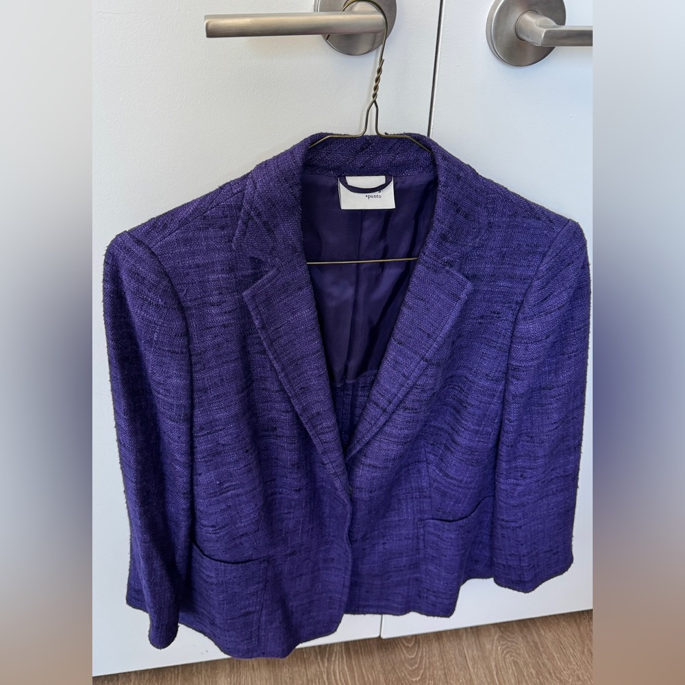 Akris Punto Purple Slub Knit Jacket 16